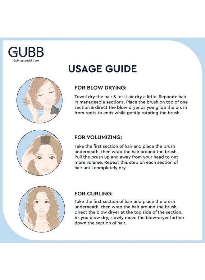 غوب فرشاة شعر دائرية من مجموعة GUBB Styler: أداة مثالية لتجفيف الشعر بكفاءة | شعيرات نايلون فاخرة | فرشاة شعر خفيفة الوزن، تدوم طويلاً لتجعيد الشعر وتموجاته - لجميع أنواع الشعر - للنساء والرجال - Image 5