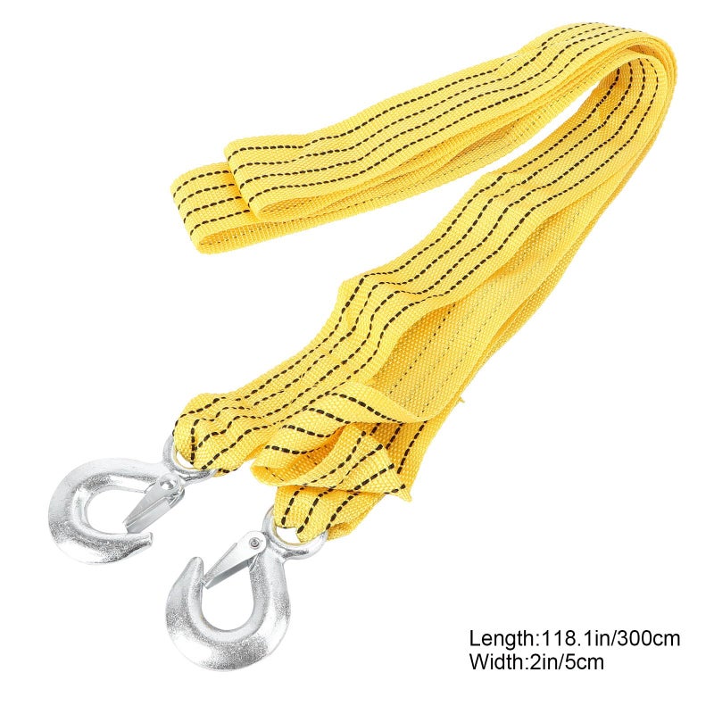3 طن من حزام النايلون السحب 3 قطع 2.85 متر مع شريط عاكس لطوارئ المركبات - Image 3