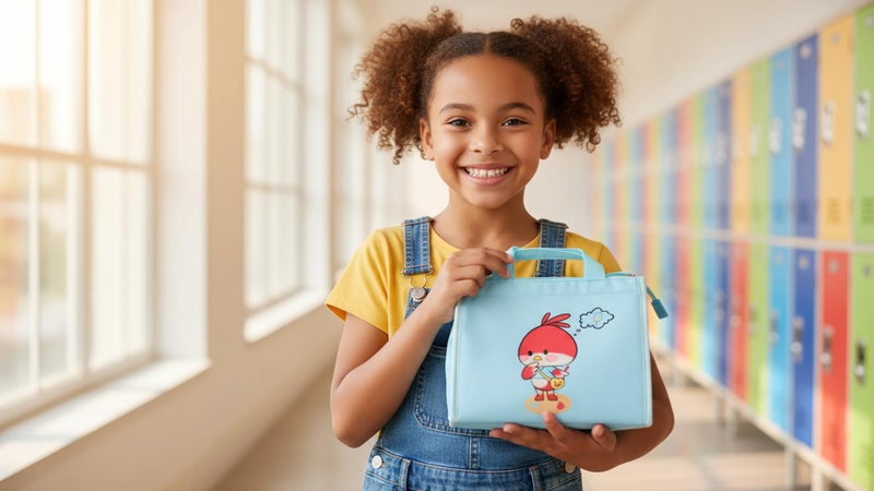 INSTABUYZ Hot & Cold Leak Proof Lunch Bag for Office School Kids Men & Women Storage Bag with Handle Tiffin Bag (Angry Bird) - Image 3