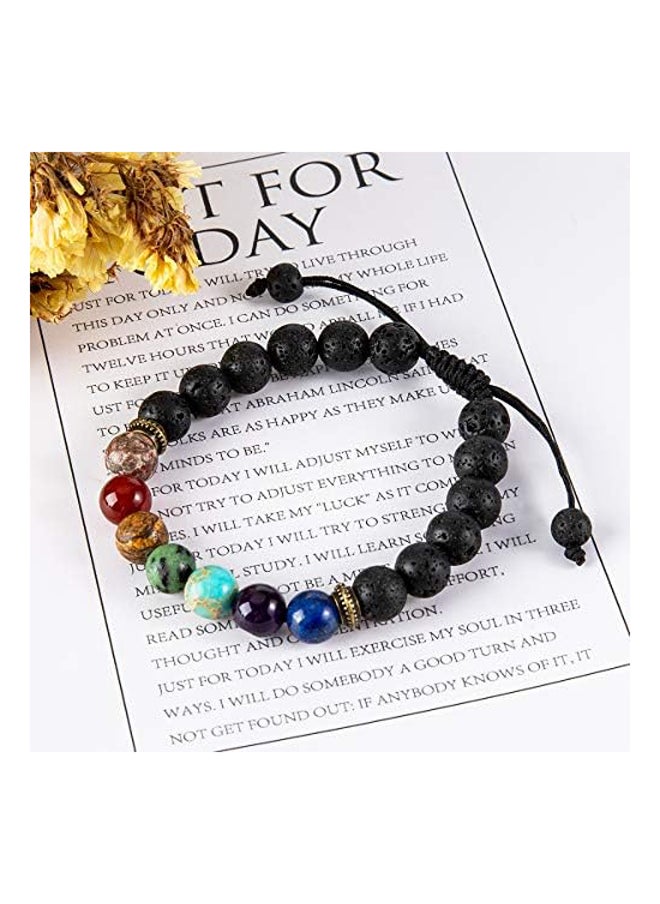 Generic - Farfume Chakra Bead Bracelets  - 8mm 7 Chakra Healing Bracelet with Real Stones Anxiety Meditation Yoga Gemstone Jewelry, 7 inches, Stone, Agate - Image 1