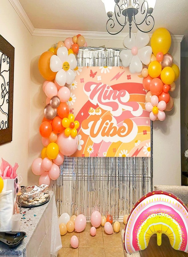 Roaring Good Time 78 PCS Nine is Vibe Party Decoration Backdrop Nine is Vibe Birthday Decoration Nine is Vibe Balloons Daisy Groovy Hippie Boho Party Favors - Image 4