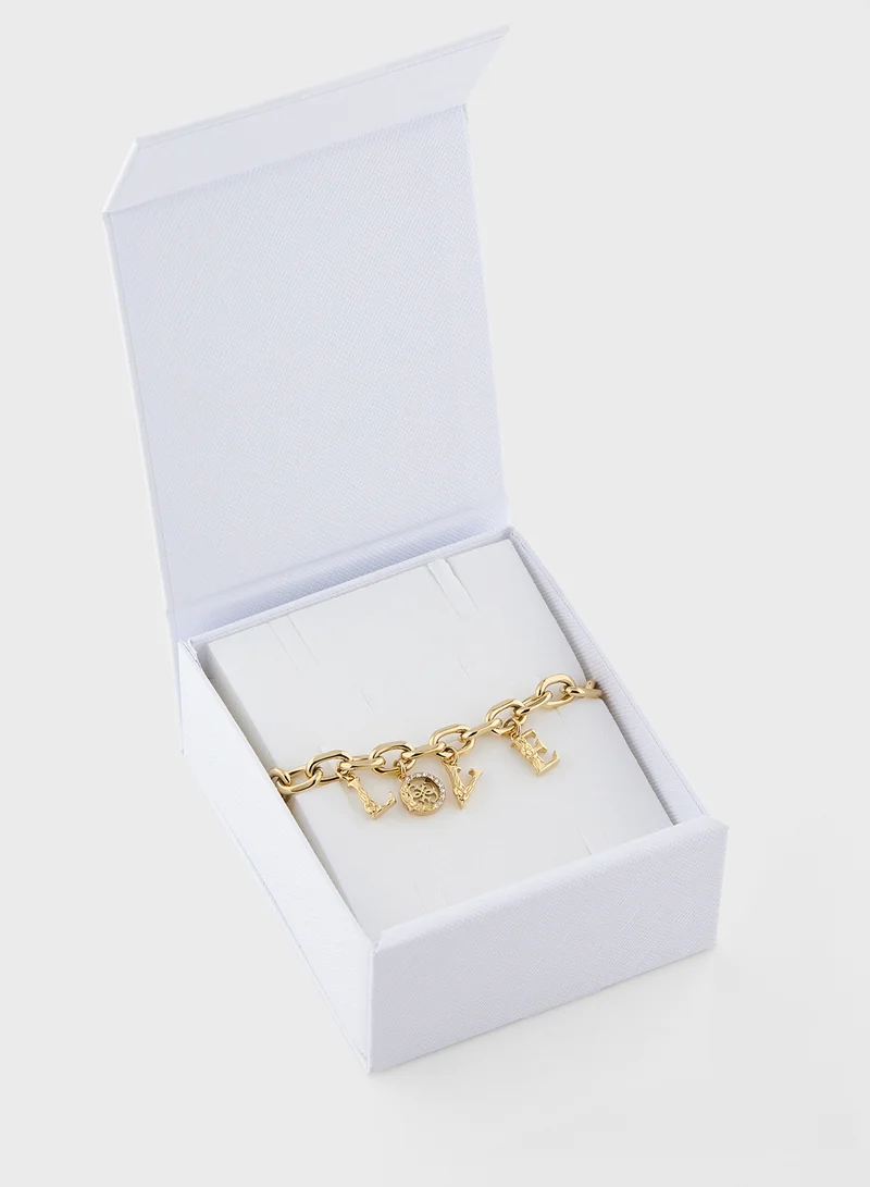 GUESS Jubb05031Jwygs Love & Flowers Chain Bracelet