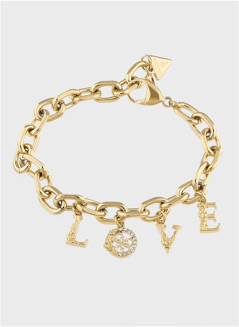 جس Jubb05031Jwygs Love & Flowers Chain Bracelet
