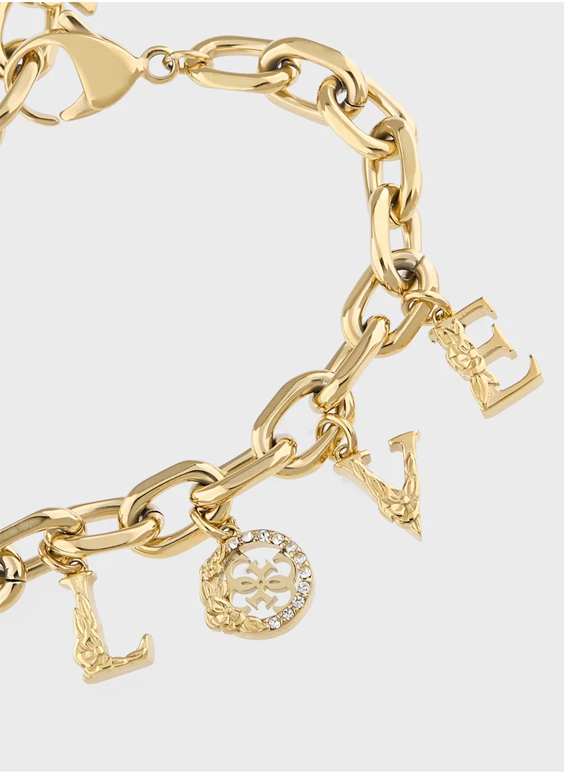جس Jubb05031Jwygs Love & Flowers Chain Bracelet