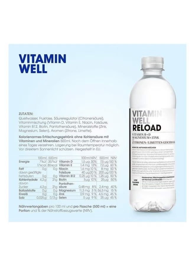 فيتامين ويل ريلود مشروب فيتامينات بنكهة الليمون والليمون الأخضر 500 مل – عبوة 12 - Image 4