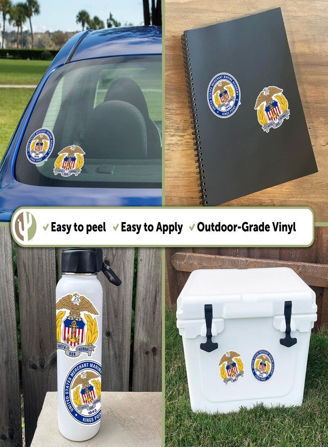 Desert Cactus United States Merchant Marine Academy Mariners Kings Point USMMA Sticker Vinyl Decal Laptop Water Bottle Car Scrapbook (4 Inch Set V1) - Image 2