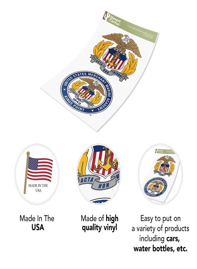 Desert Cactus United States Merchant Marine Academy Mariners Kings Point USMMA Sticker Vinyl Decal Laptop Water Bottle Car Scrapbook (4 Inch Set V1) - Image 5
