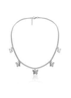 Kercisbeauty Silver Butterfly Necklace For Women Ladies Girls Banquet Prom Wedding Jewelry Butterfly Choker(Silver)  - Image 1