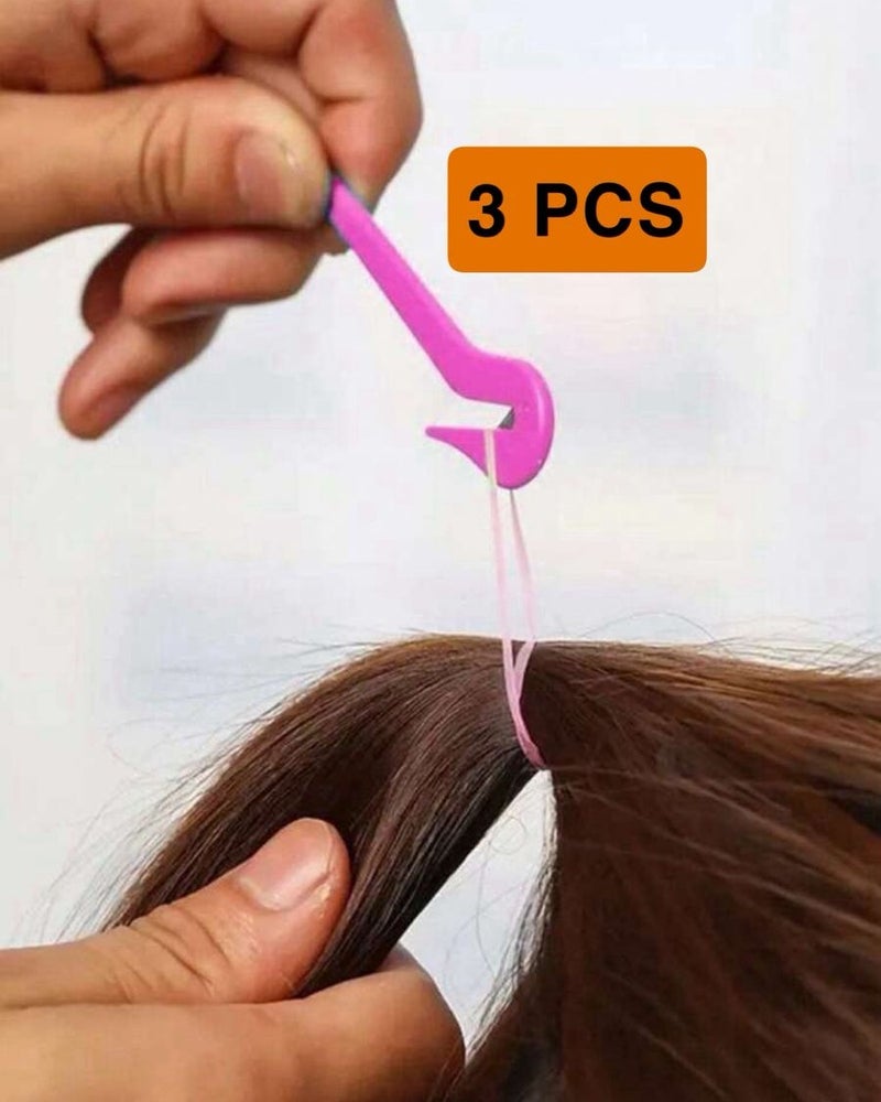 3 pieces  of disposable plastic hair tie removal tool for girls (random color) - Image 3