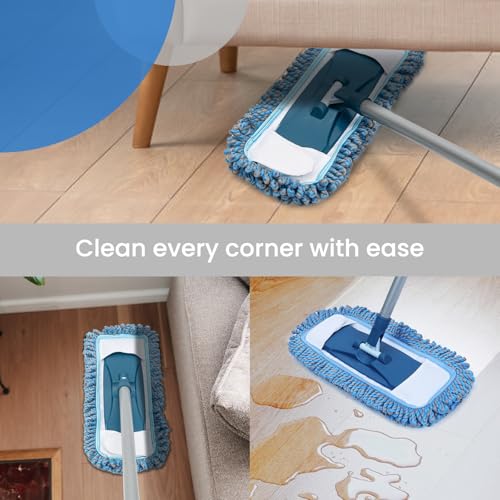 TrueYee Dust Mop for Hardwood Floors with 57" Long Handle Wet & Dry Mops for Catching Pet Hair and Dust Bunny Microfiber Dust Mops for Vinyl, Wood, Tile, Laminate Flooring - Image 2
