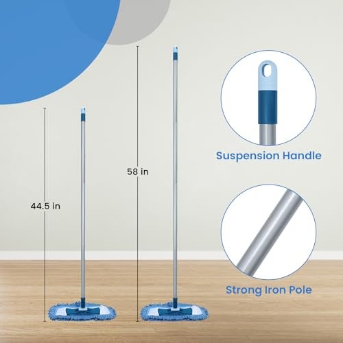 TrueYee Dust Mop for Hardwood Floors with 57" Long Handle Wet & Dry Mops for Catching Pet Hair and Dust Bunny Microfiber Dust Mops for Vinyl, Wood, Tile, Laminate Flooring - Image 4