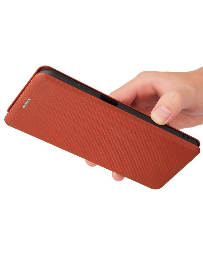 اس-توب جراب لهاتف Nokia X10 مصنوع من ألياف الكربون بتصميم أفقي قابل للطي مصنوع من مادة TPU + PC + جلد PU مع فتحة للبطاقات - Image 3