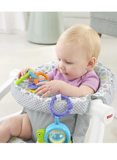 Fisher-Price Fisher-Price Portable Baby Chair Sit-Me-Up Floor Seat With Developmental Toys & Machine Washable Seat Pad, Honeydew Drop  - Image 3