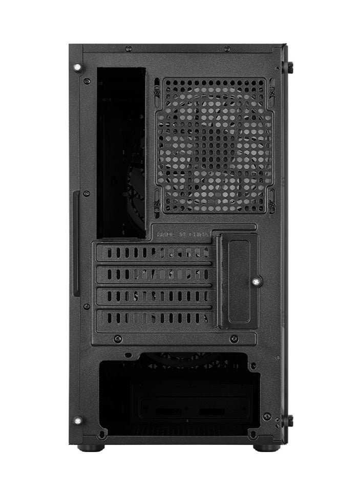 AeroCool - AEROCOOL Mini Tower Case Trinity Mini-G-BK-v3, Full Tempered Glass Side Panel, Supports Liquid Cooling, Built-in Air Vents, Supports Micro-ATX and Mini-ITX Motherboards, 3x ARGB Fan Included - Image 1