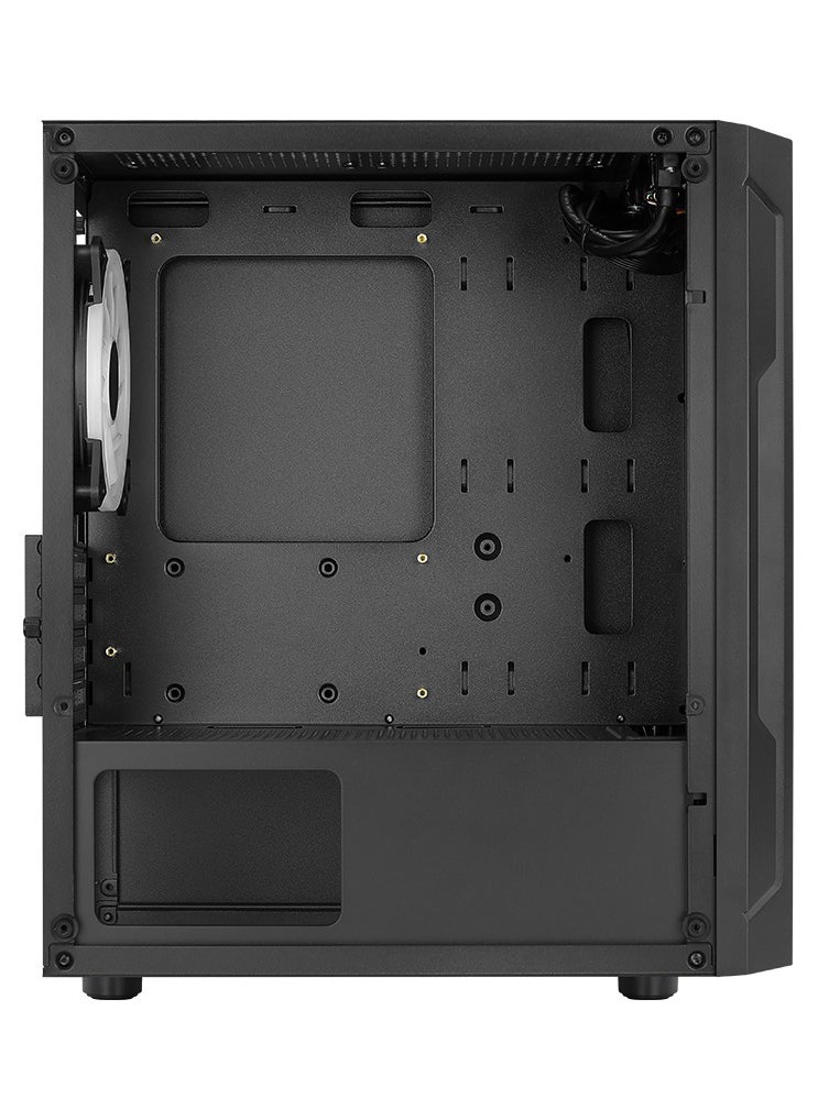 AeroCool - AEROCOOL Mini Tower Case Trinity Mini-G-BK-v3, Full Tempered Glass Side Panel, Supports Liquid Cooling, Built-in Air Vents, Supports Micro-ATX and Mini-ITX Motherboards, 3x ARGB Fan Included - Image 1