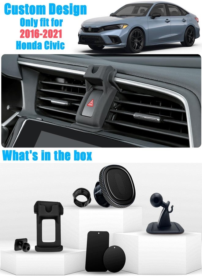 Mengfly Car Phone Holder, Air Vent Phone Stand Mount, for Honda Civic 2021 2020 2019 2018 2017 2016, Auto Dashboard Magnetic Navigation Bracket, for iPhone, Samsung and All Smartphone - Image 2