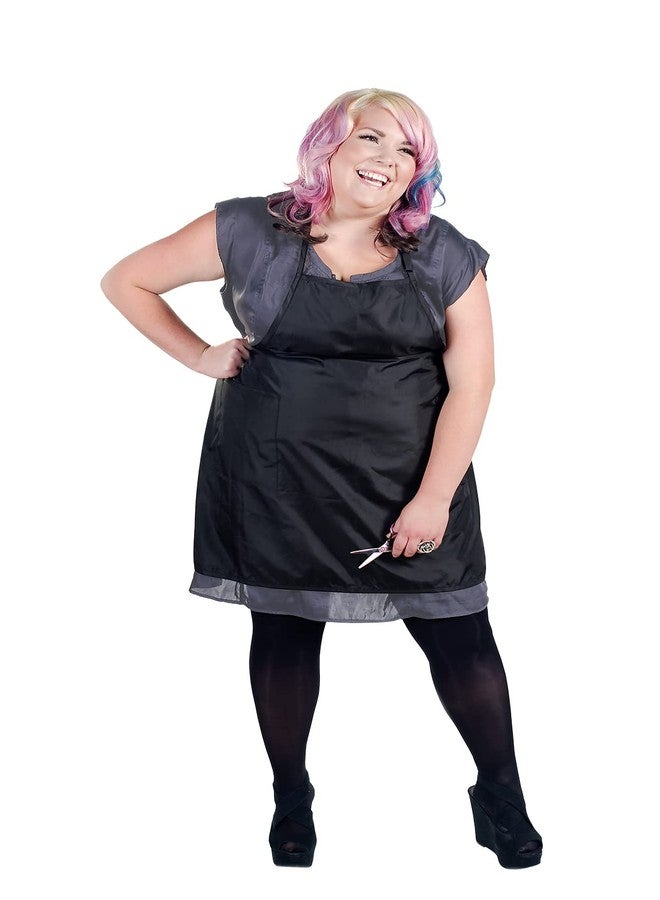 Cricket Perfect Fit Hair Stylist Apron - Adjustable Neck and Waist Straps, Water-Resistant, Lightweight, Bleach-Proof Material, Plus Size, Black Apron with Zippered Pockets - Image 1