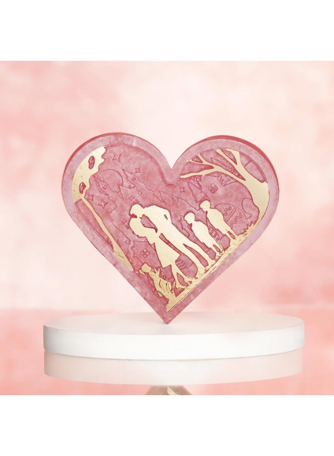 Studd Muffyn | Rose Quartz Family Heart | Natural Love Crystal Showpiece for Family Bonding, Home Décor & Gifting | Healing Stone - Image 3