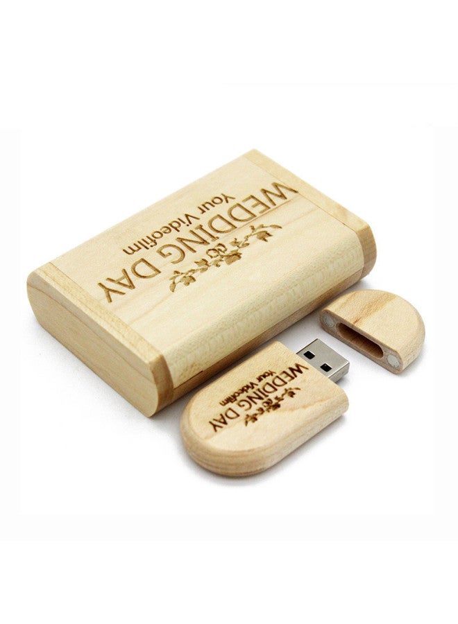 U Disk Engraving Wooden USB Disk Gift U Disk Wedding Photography Bamboo Creative U Disk Suit Laser Engraving Logo-Capacity:8GB  - Image 2
