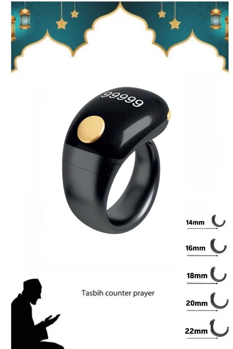 Denx Smart ring for tasbih and istighfar, elegant design, longer battery life, water resistant, and available in all sizes (14, 16, 18, 20, 22) - Image 1
