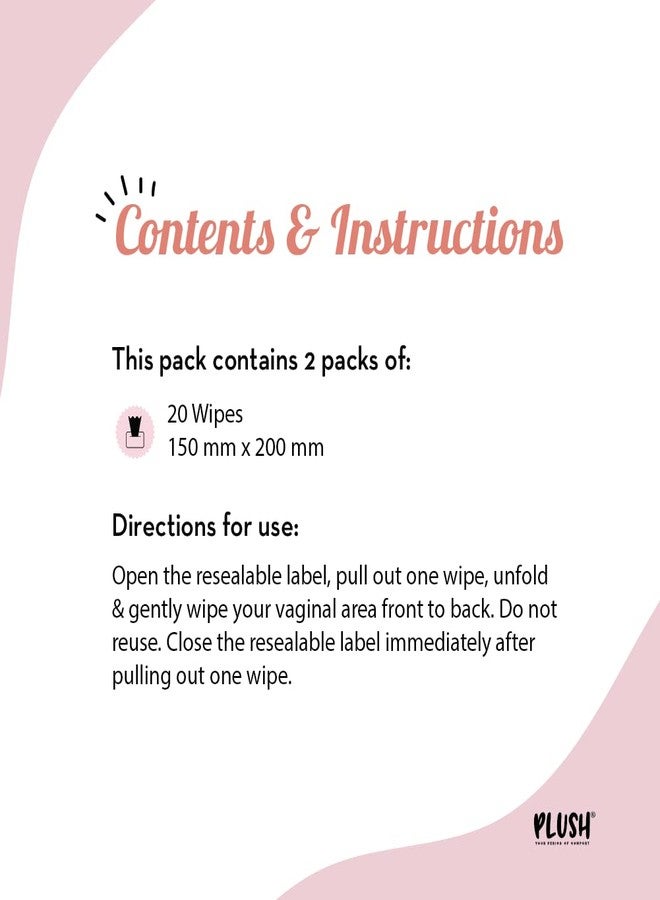 Plush Period Mood Combo with Sanitary for Women (14 Pads) + 20 Panty Liners + 20 Intimate Wipes & Eye Mask Merchandise | 100% Pure U.S. Cotton Senitary Napkin/Pad Vegan & For Normal-Sensitive Skin - Image 5