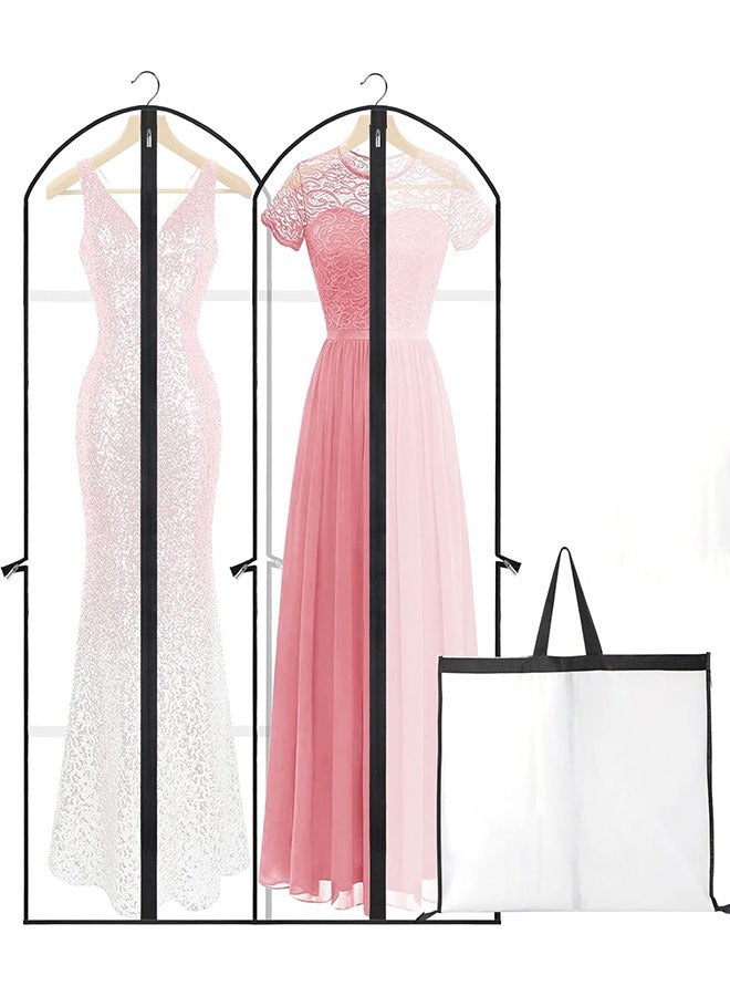 GoldenLike Hanging Garment Bag Suit Bag Cover Foldable Clothes Covers Wedding Gown Cover Long Dress Bag Dustproof Clothe Protector for Suit Coat Jacket Long Dress(60*180CM-WHT) - Image 1