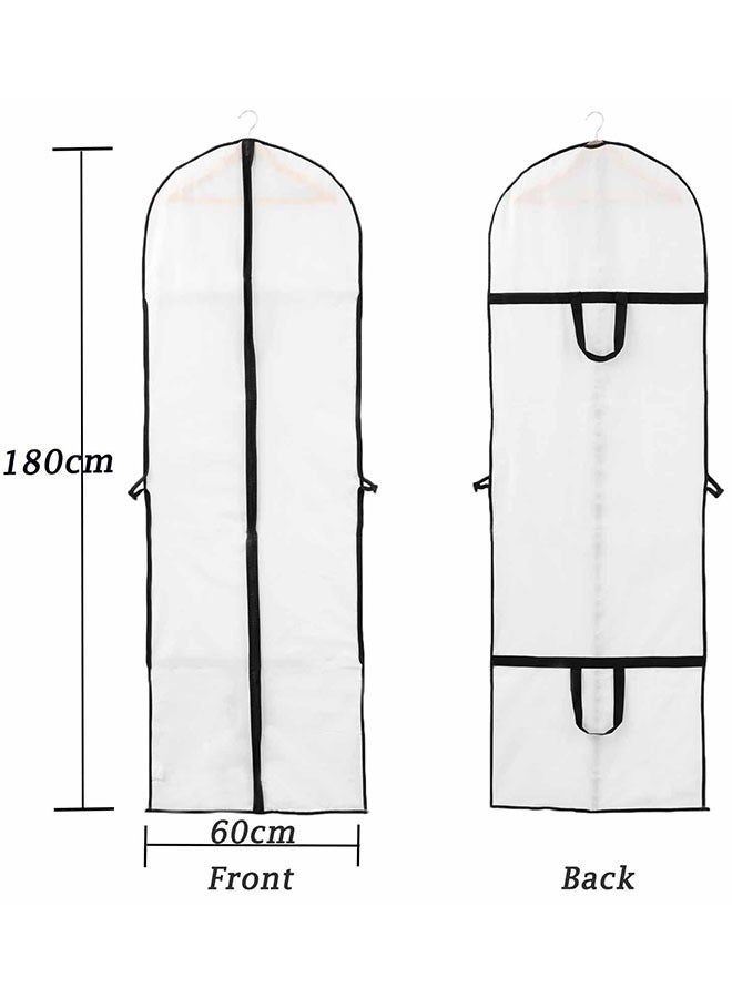 GoldenLike Hanging Garment Bag Suit Bag Cover Foldable Clothes Covers Wedding Gown Cover Long Dress Bag Dustproof Clothe Protector for Suit Coat Jacket Long Dress(60*180CM-WHT) - Image 3