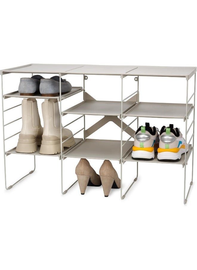 Joseph Joseph Joseph Joseph Level Adjustable Shoe Rack, Strong Shoe Racks and Steel Frame, 12 Pairs of Shoes  - Image 1