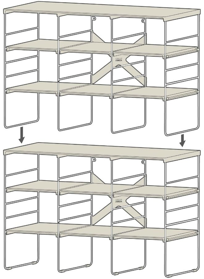 Joseph Joseph Level Adjustable Shoe Rack, Strong Shoe Racks and Steel Frame, 12 Pairs of Shoes