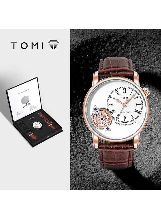 TOMI New Face Gear Series Men's Quartz Watch Business Belt Waterproof Men's Watch New - Image 1