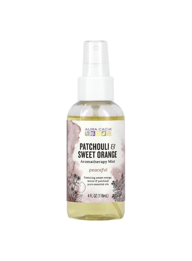Aura Cacia, Aromatherapy Mist, Peaceful Patchouli & Sweet Orange, 4 fl oz (118 ml) - Image 1