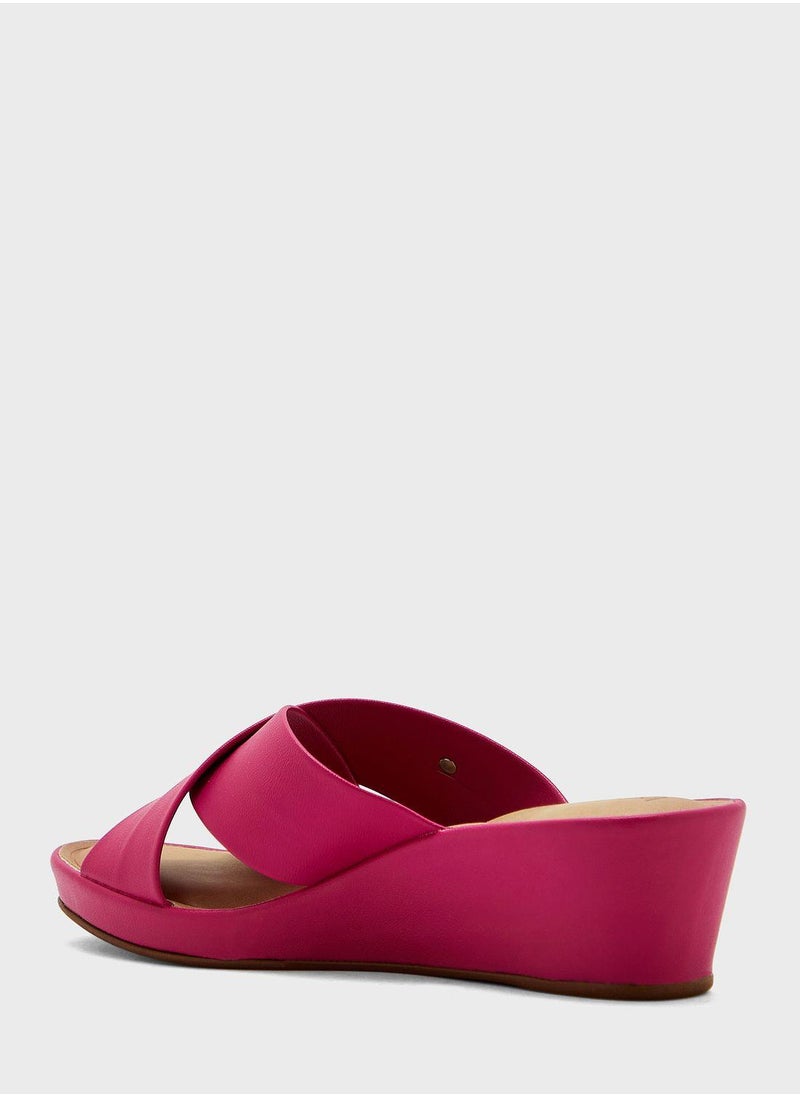 Beira Rio Cross Strap Low Heel Wedge Sandals  - Image 3