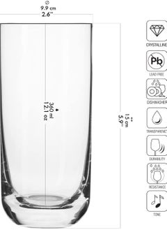 Krosno Krosno Glamour Set of 6 Highball Glasses 360 ML Perfect for Home and Parties Dishwasher Safe  - Image 2