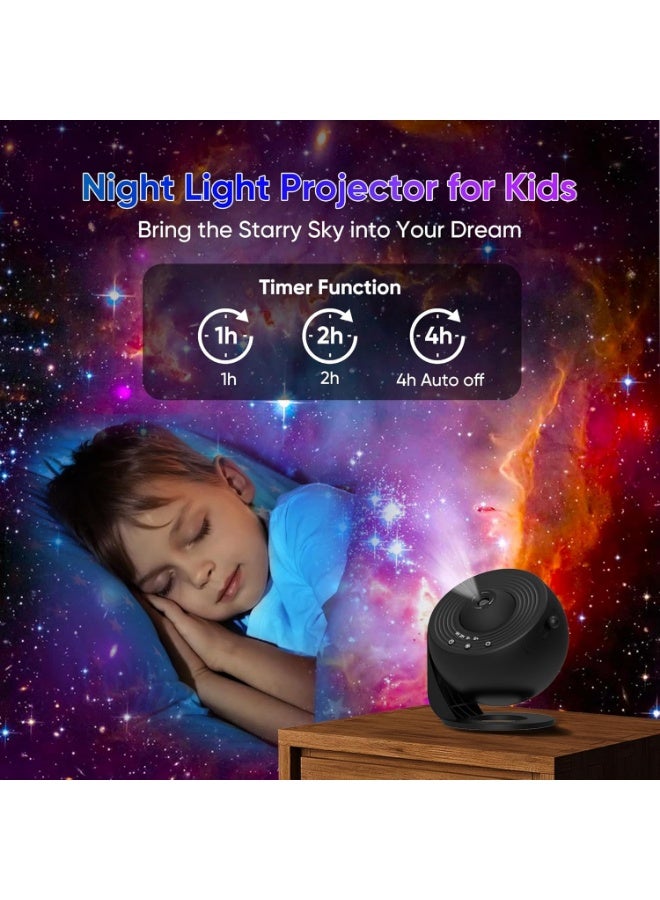 الروهيت مصباح عرض النجوم، مصباح عاكس النجوم، بروجكتور النجوم، مصباح إسقاط النجوم، مصباح عرض سماء الليل دوار 360 درجة، ضوء السماء المرصعة بالنجوم متعدد الألوان لديكور غرفة النوم، أسود - Image 5