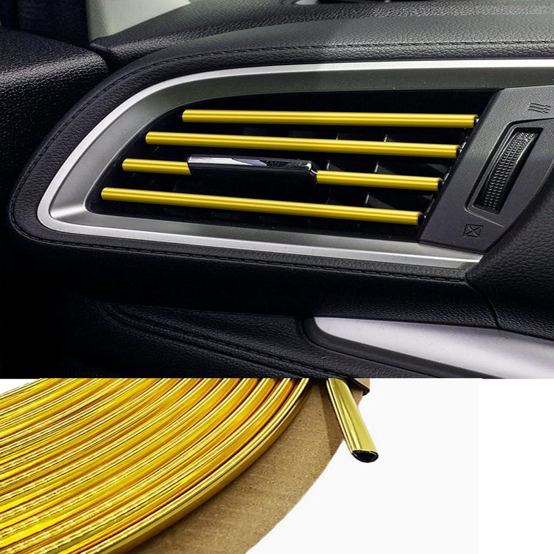 KaberTrade KaberTrade Car Interior Decoration Flexible Trim Strip Make Your Car More Unique and Awesome Decorate Your Car DIY for All Types of Cars and Trucks - 5 Meter - Gold - KaberTrade