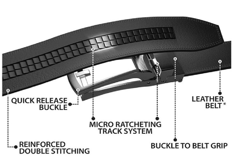 CONTACTS حزام جلد طبيعي للرجال من كونتاكتس مع مشبك قفل تلقائي قابل للتعديل بسهولة - حزام قابل للتعديل الدقيق يناسب كل مكان | رسمي وغير رسمي | علبة هدية أنيقة - Image 5