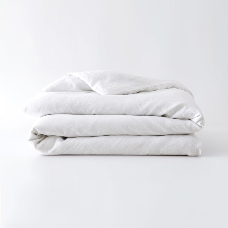 Baloo Baloo 100 French Linen Duvet Cover for Weighted Blanket White  60x80  FullQueen Size  Cooling Soft  Durable  Machine Washable  Dryer Safe  OekoTEX Standard 100 Certified 