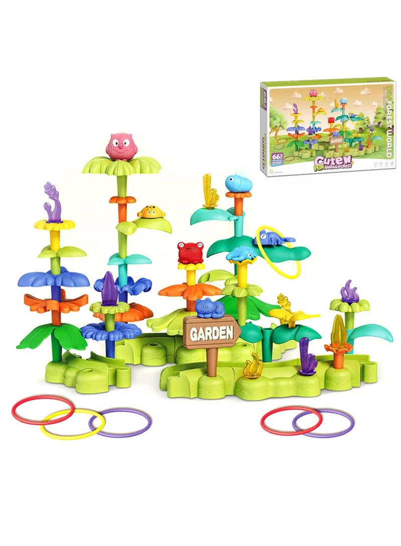 Lenca TOYS DIY Flower Garden Building Blocks Set, Educational Activity for Preschool, Cool STEM Gardening Gifts for Girls, Boys (66 PCS) - Image 2