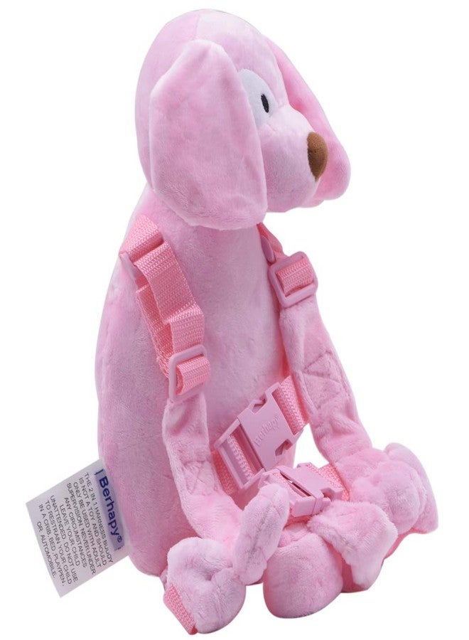 Berhapy 2 in 1 Dog Toddler Safety Harness Backpack Children's Walking Leash Backpack Pink Toddler Leash for Girls Kid Leash for 1-3 Years Old - Image 3