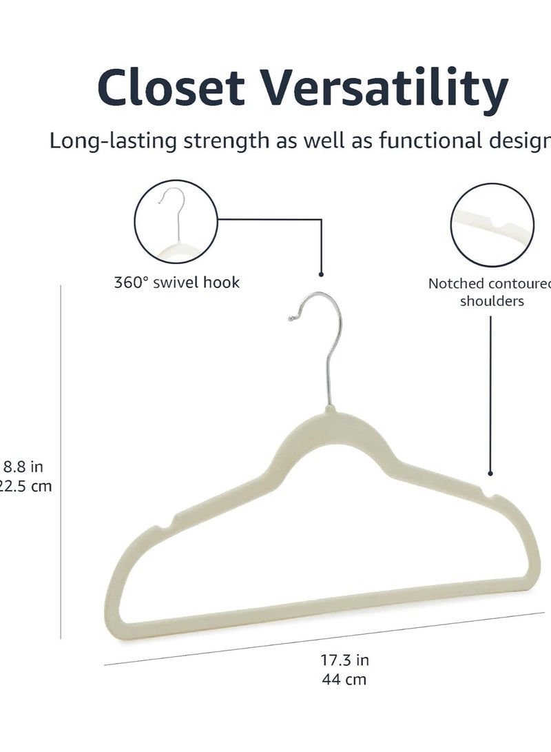 CityRiya-Long Velvet Hangers 50 Pack, Non-Slip Clothes Hangers, Suit Hangers, Robes Cloth Hanger, Heavy Duty Coat Hangers for Closet Organizer, Pants Hangers, Clothes Hanger for Robes, Coats, Pants & Dress - Image 3