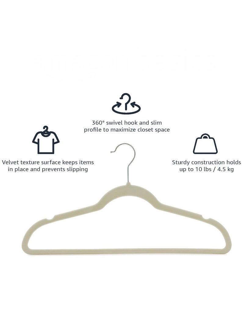 CityRiya-Long Velvet Hangers 50 Pack, Non-Slip Clothes Hangers, Suit Hangers, Robes Cloth Hanger, Heavy Duty Coat Hangers for Closet Organizer, Pants Hangers, Clothes Hanger for Robes, Coats, Pants & Dress - Image 4