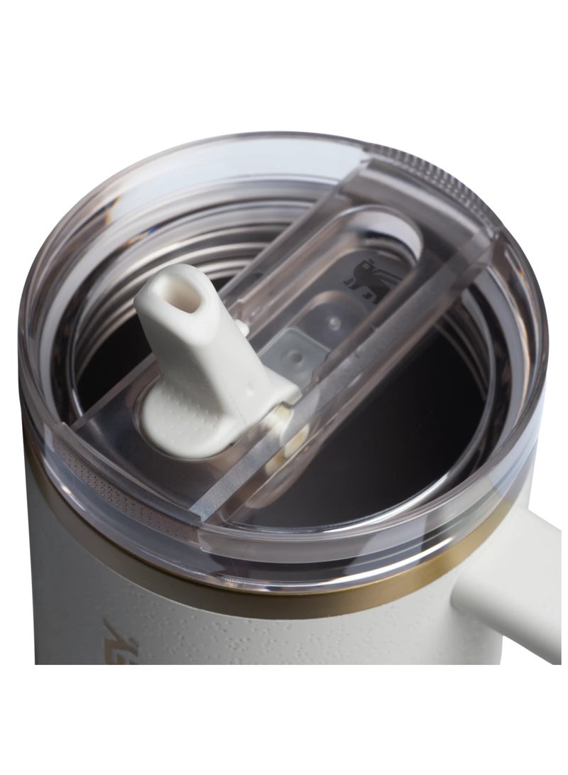 ستانلي كوب Stanley Quencher ProTour Flip Straw Tumbler مع غطاء مانع للتسرب، سعة 40 أونصة، مزود بقشة ومقبض مدمجين، وحامل أكواب، ومتوافق مع السفر، وكوب معزول من الفولاذ المقاوم للصدأ، وكريمي  - Image 3