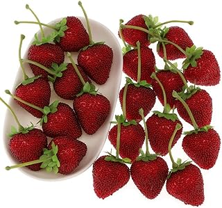 Gresorth 20pcs Artificial Lifelike Simulation Big Strawberry Fake Fruit Home Kitchen Decor Photo Props - Image 1