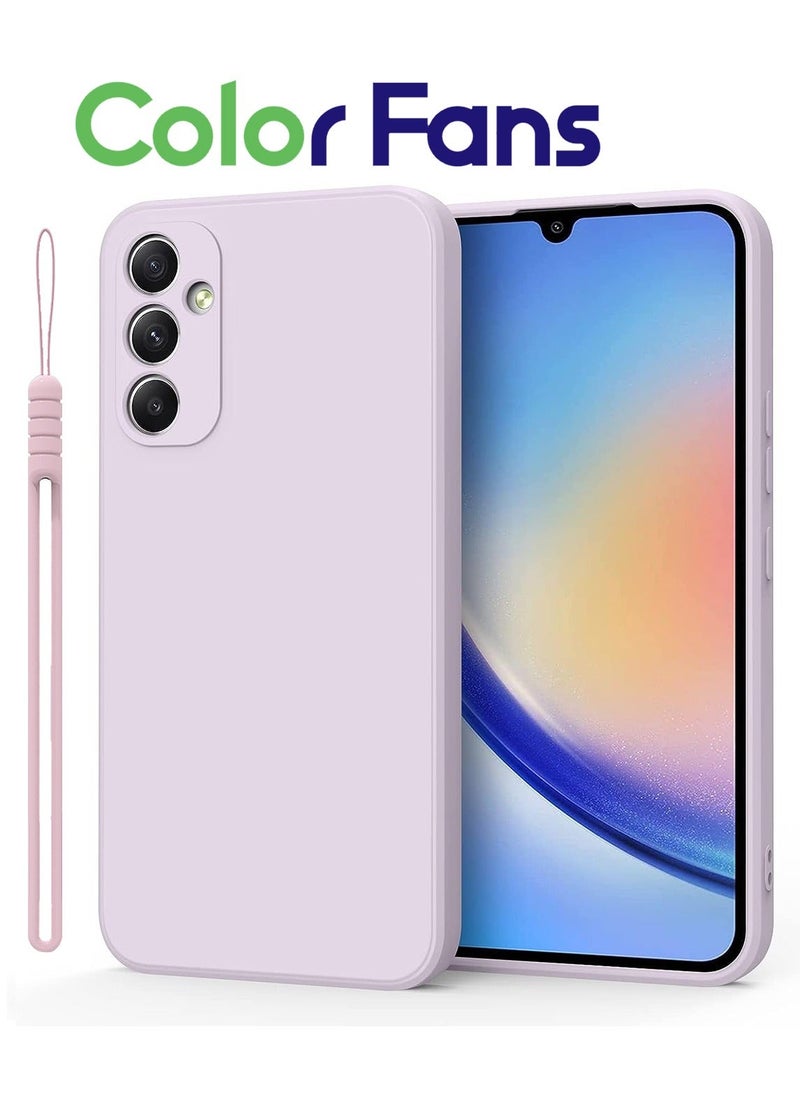 Color Fans for Samsung Galaxy A34 5G Case Slim Liquid Silicone Protective Cover Purple  - Image 1
