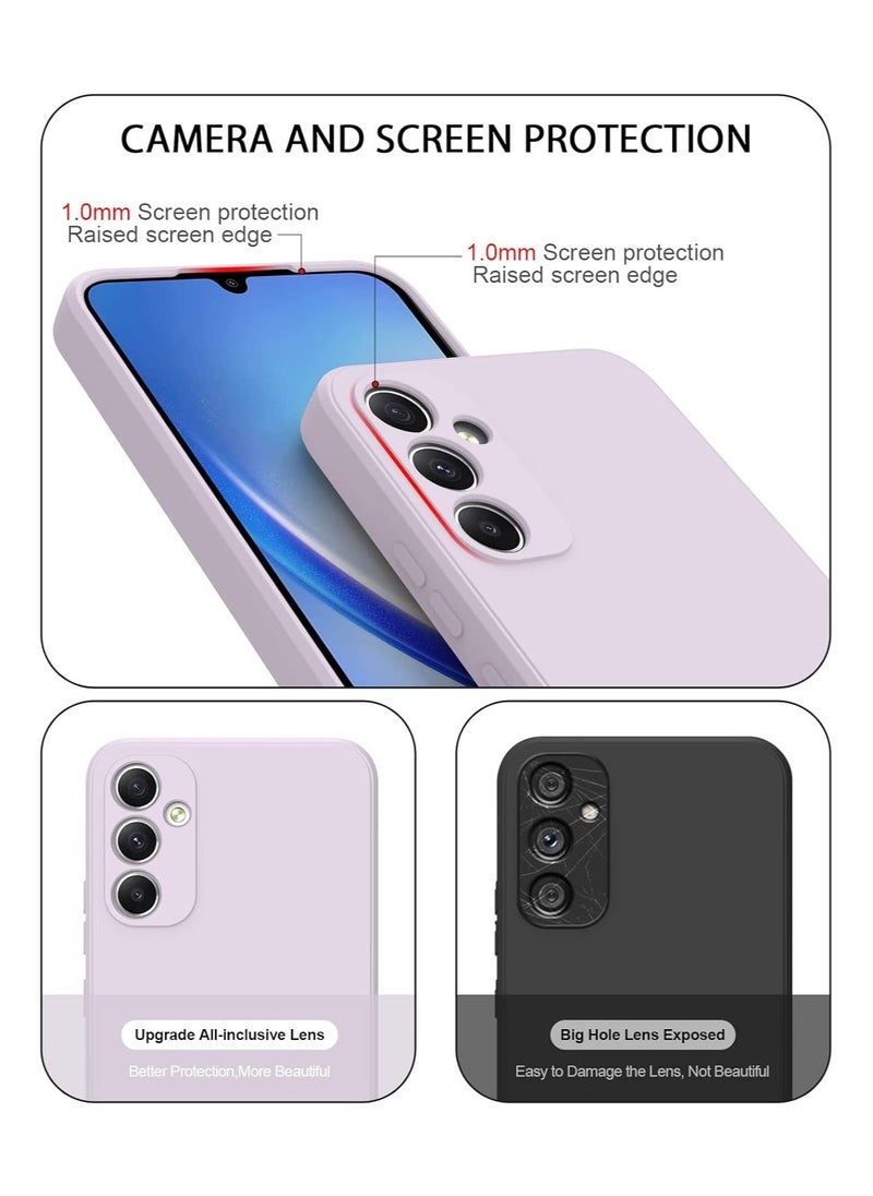 Color Fans for Samsung Galaxy A34 5G Case Slim Liquid Silicone Protective Cover Purple  - Image 3
