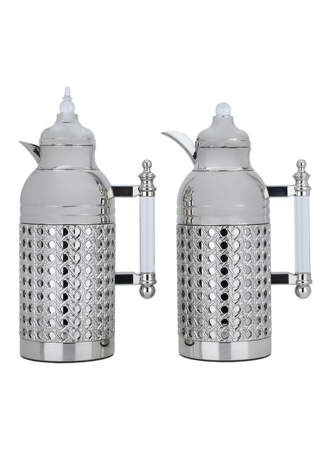 Alsaif Gallery - Sara Nickel With Transparent Handle Set Of 2 Thermoses - Image 1