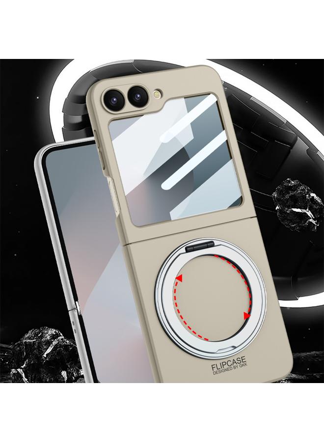 erorex For Samsung Galaxy Z Flip6 / Flip7 Fe Integrated Ultra-Thin Magsafe Phone Case With Ring Holder(Silver) - Image 3