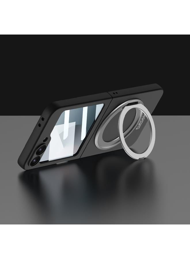 erorex For Samsung Galaxy Z Flip6 / Flip7 Fe Integrated Ultra-Thin Magsafe Phone Case With Ring Holder(Silver) - Image 5