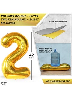 KATCHON KatchOn, Giant 42 Inch Gold 2025 Balloons Number - New Years Decorations 2025 | Foil 2025 Balloon Numbers for 2025 New Years Eve Party Supplies | Happy New Year Decorations 2025 | NYE Decorations 2025  - Image 3