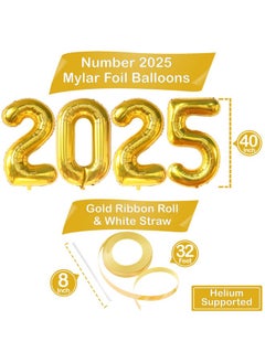 KATCHON KatchOn, Giant 42 Inch Gold 2025 Balloons Number - New Years Decorations 2025 | Foil 2025 Balloon Numbers for 2025 New Years Eve Party Supplies | Happy New Year Decorations 2025 | NYE Decorations 2025  - Image 2